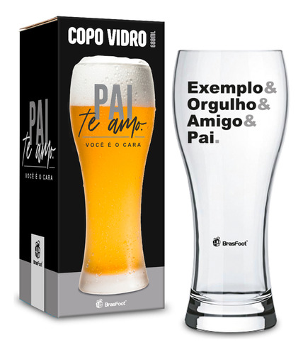 Copo Cerveja Joinville 680ml Familia Dia Dos Pais Pai Amigo Cor Preto