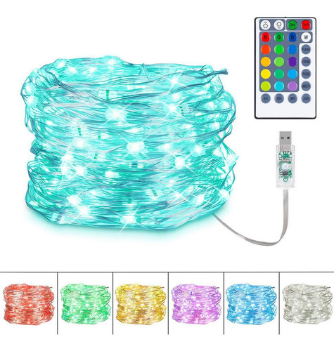 16 Colores Que Cambian De Hadas Del Usb 10m Cadena Luz De
