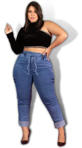 Calça corsario jeans plus size cheap