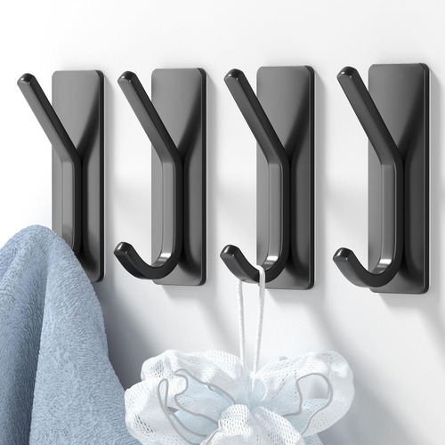 Ganchos De Pared Adhesivos Para Colgar - Gancho Negro Mate P