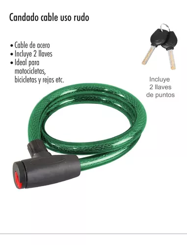 Candados de cable con llave, uso rudo, 1.20 m, Candados De Cable (Para  Bicicleta)