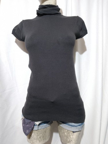 Sexy Blusa Bershka Cuello Tortuga Gris M 28