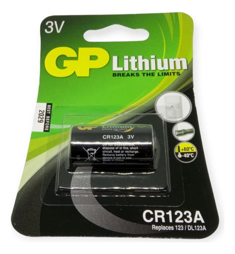 Pila De Cámara 3 Voltios Lithium Gp Cr123a