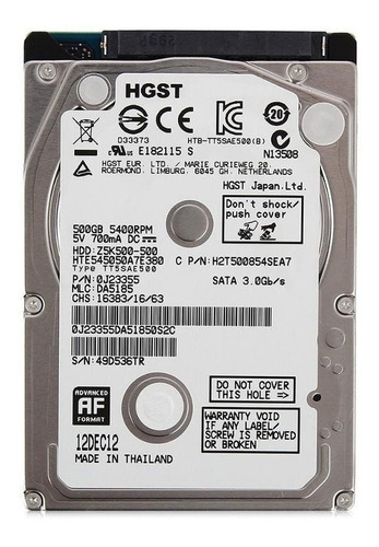 Disco duro interno Hitachi Travelstar HTS545050A7E380 500GB