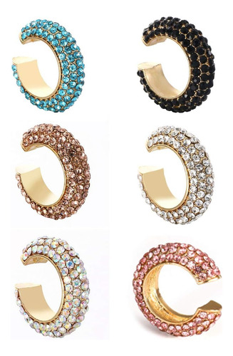 6 Piezas No Perforadas Cz Huggie Ear Cuffs Pendiente Bohemia