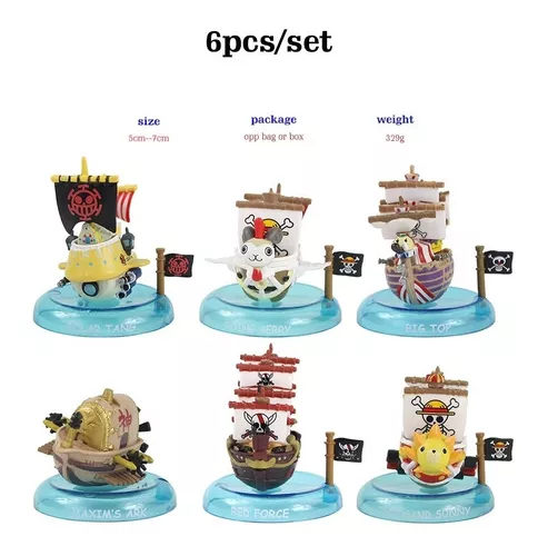 Kit 6 Action Figure One Piece Navios Sunny Merry Force Tang