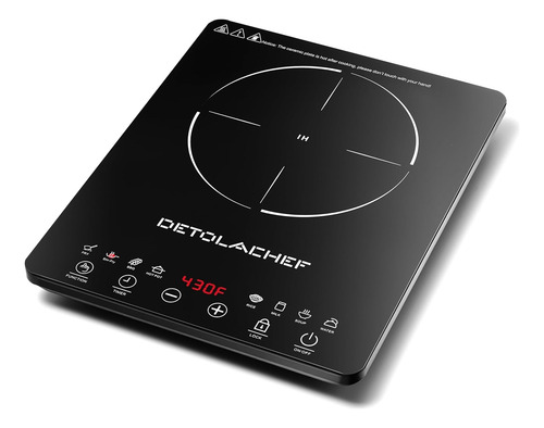 Placa De Inducción Portátil 1800 W Con Sensor Táctil