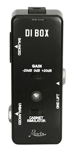 Rowin Di Box Micro-di Con Efecto De Guitarra Cab Sim Y Gain