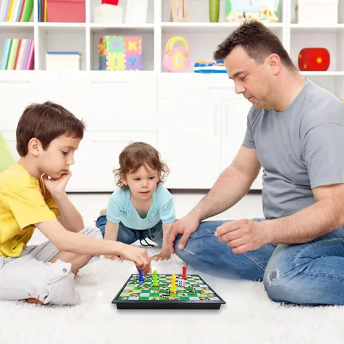Kidami Juego De Mesa Magnético De Serpientes Y Escaleras, Di