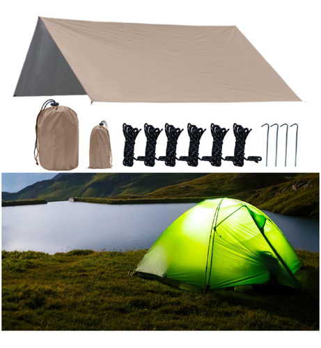Lona De Acampada, Refugio Ligero, Portátil, Caqui