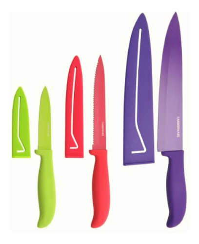 Farberware Color Series 6piece Non-stick Resin Knife Set Color Multicolor