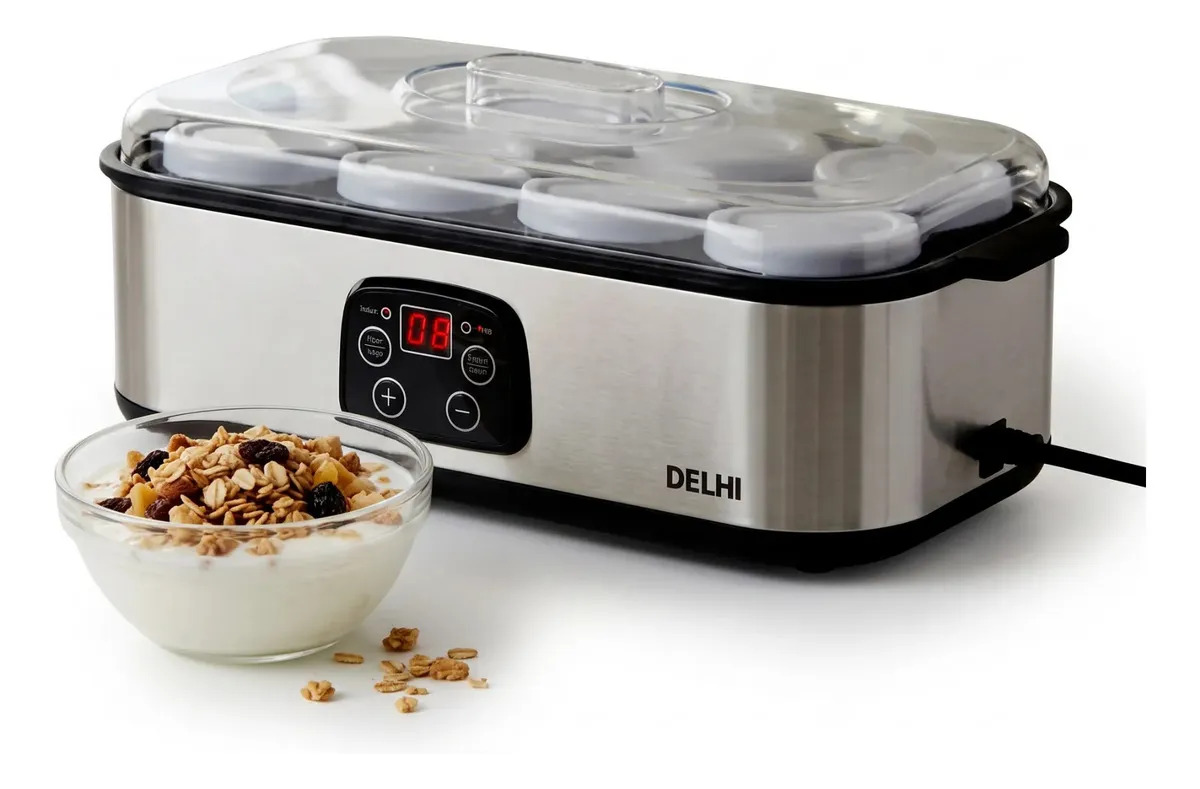 Yogurtera Electrica Digital Fabrica De Yogurt Delhi 1.4l 25w Color Plateado