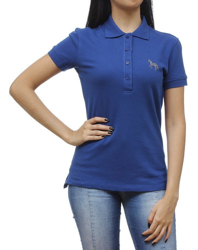 Camisa Polo Feminina Clássica Azul Tassa 31168