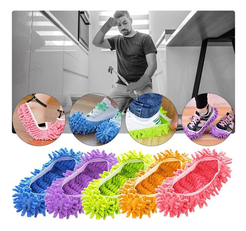 10 Pantuflas Lavables Para Mopa De Polvo