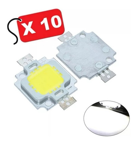 Pack 10 Led 10w Alta Potenc Acuario 7000 10000 20000 30000 K