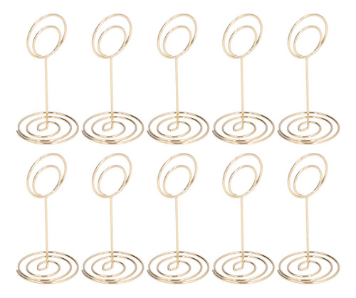 Photo Holder 10pcs Table Number Round Base Electroplating