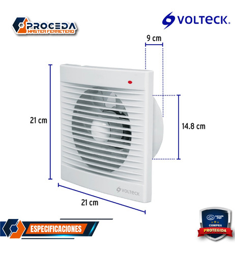 Extractor De Aire De 6 , Blanco, Volteck 48532