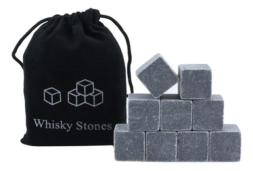 9 Piezas De Piedras De Whisky Reutilizables Con Bolsa De