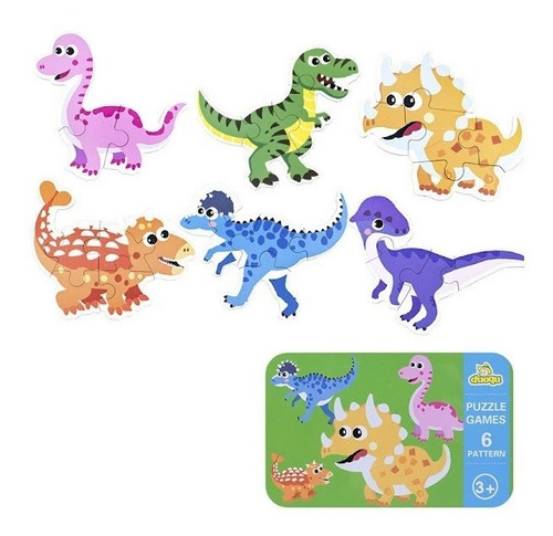 Puzzles Rompecabezas De Dinosaurios Juego Didáctico Madera