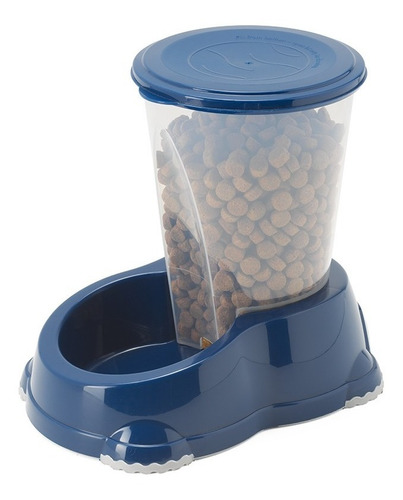 Comedero Perros Gatos Moderna Smart Snacker Azul Osc 1.5 L