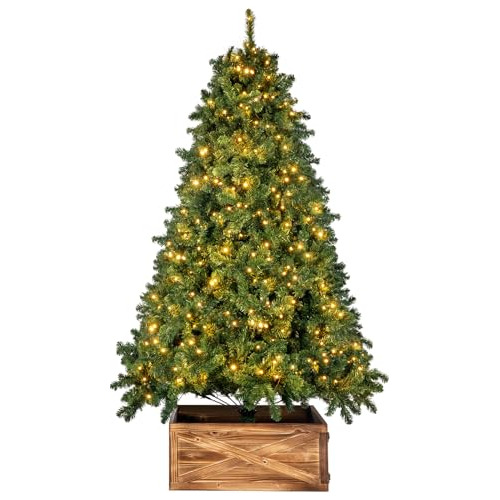 Árbol De Navidad Artificial Preiluminado De 7.5 Pies Con Col