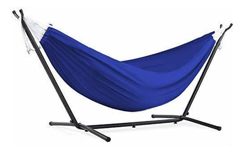 OUTDOOR WIND 550lbs Capacity Double Hammock Adjustable Hammock Bed with 10ft Heavy Duty Steel Stand Includes Portable Carrying Case Easy Set up 