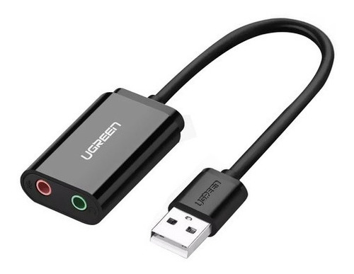 Adaptador De Áudio Externo Ugreen Interface Usb 2.0 Preto