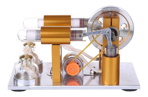 Imagen 2 de 9 de Modelo De Motor Stirling De Doble Cilindro Caliente De Metal