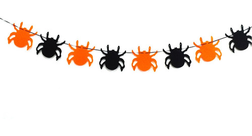 Imagem 2 de 4 de Bandeira Aranha Decorativa Tnt Halloween Festa Assustador