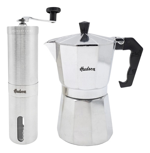 Molinillo Granos Café + Cafetera Tipo Italiana Hudson 6 Poc