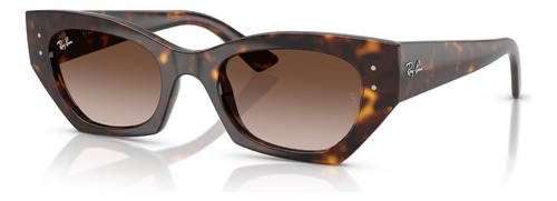 Óculos de sol Ray-Ban ZENA tamanho M, armação havana e lente marrom