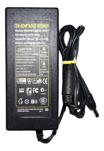 Cargador Adaptador Corriente 12v A 6a 72w Punta 5.5mm