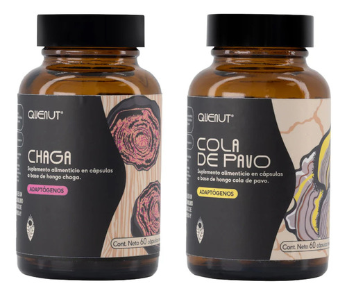 Hongo Cola De Pavo Y Hongo Chaga Kit Inmunidad 60 Capsulas Q