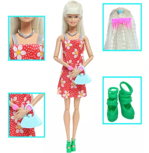 Roupa Boneca Barbie Kit Com 52 Acessórios