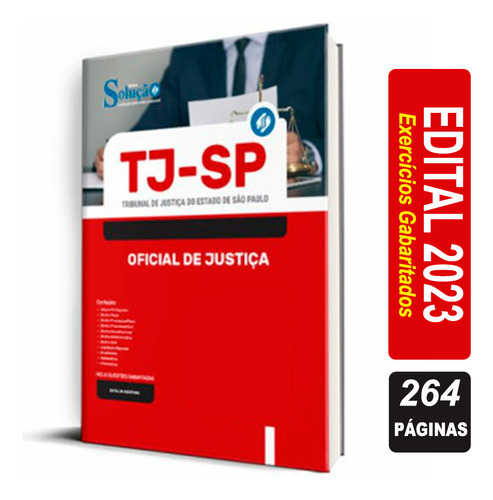 Apostila Tj-sp 2023 - Oficial De Justiça, De Professores Especializados., Vol. Único. Editora Solução Concursos, Capa Mole, Edição Oficial Em Português, 2023