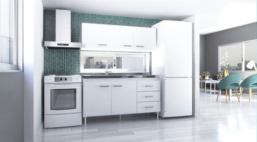 Bajo Mesada 1.40 Mueble De Cocina 3 Cajones Negro