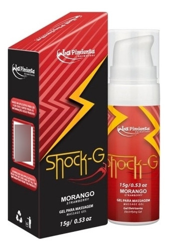 Shock G Gel Beijavel Morango 15g - La Pimienta