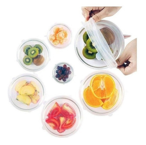 Tapas Silicona Ajustables X 6 Un Reutilizables Y Hermeticas