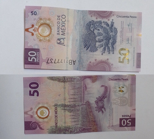 Billete 50 Pesos Ajolote Mexicano 1 Ajolotito Tenochtitlan (Usado)