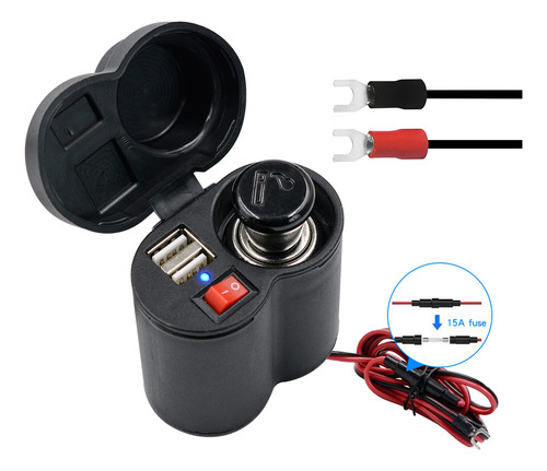 Cargador Usb Para Motocicleta, 12 V, Doble Conector Usb, Imp
