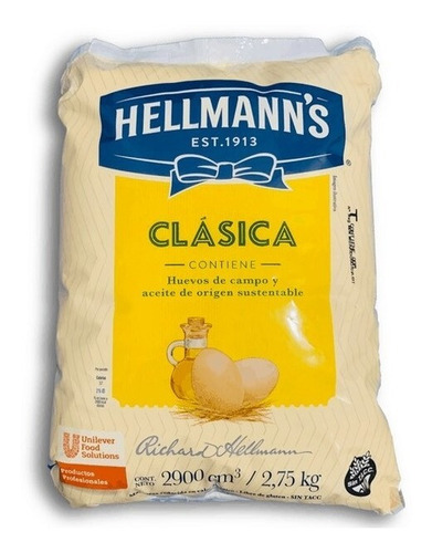 Caja 3 Unidades Mayonesa Hellmans Clásica X 2900 Cc C/u