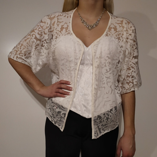 Blusa Saco Torerita Encaje Talles Grandes