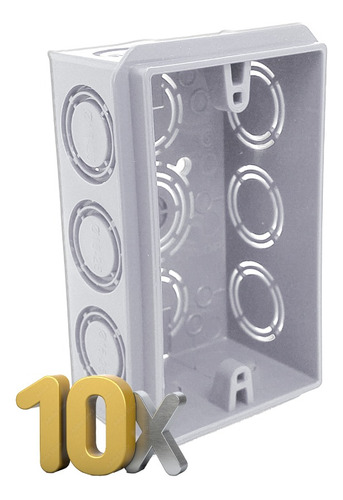 Caja De Luz Rectangular 10x5 Cm Electricidad Pvc Pack X10