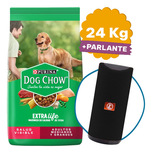 Comida Dog Chow Perro Adulto Mediano Grande 24 Kg + Regalo