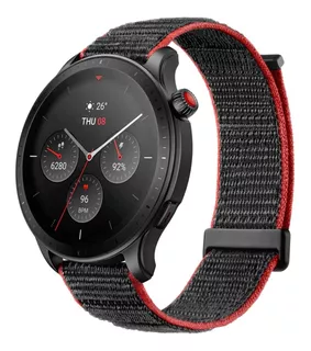 Smartwatch Amazfit GTR 4 1.43", malla racetrack grey y bisel negro