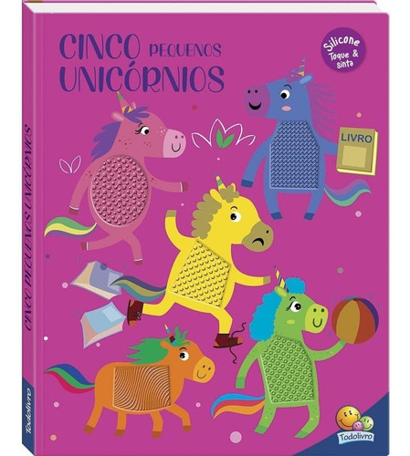 Livro Esconde-esconde Animado - Toque & Sinta: Cinco Pequenos Unicornios