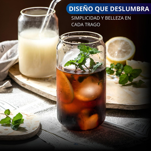As Copos De Vidro Ecomlab Com Tampa De Canudo E Bambu,