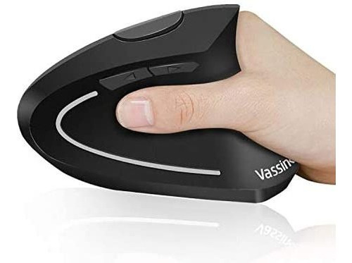 Mouse Ergonomico Vassink Inalambrico Usb 6 Botones Negro