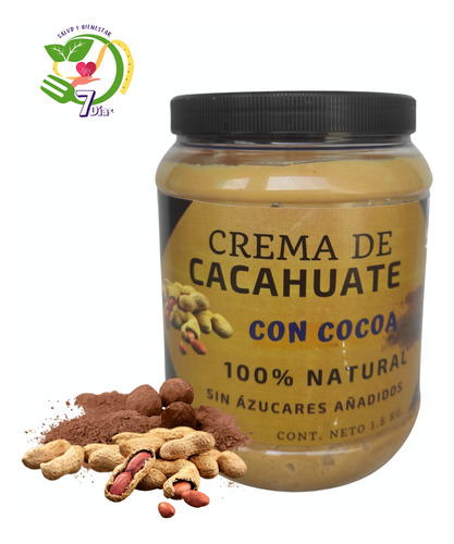 Crema De Cacahuate Natural Con Coca 1.5 Kilos