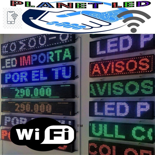 Imagen 2 de 6 de Letrero Luminoso Led Pasamensaje Programable Wifi Publicidad